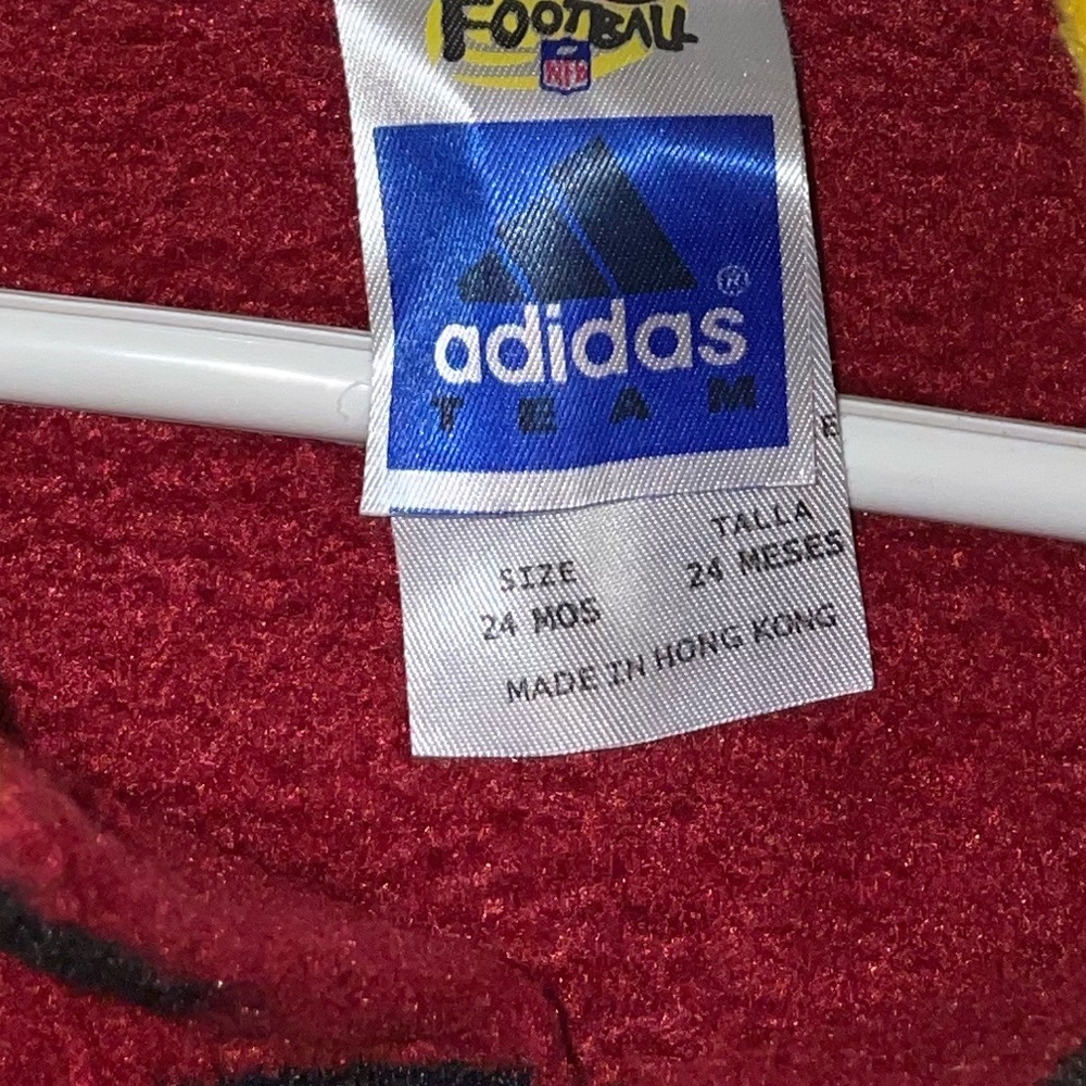 🪶Kids Adidas Washington Redskins Burgundy and Yellow One Piece Fleece - Picture 5 of 7